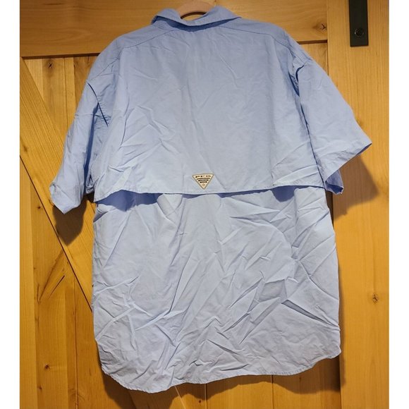 Columbia PFG Mens Size XL Button Down Shirt Blue Omni-Shade Vented Fishing - Picture 2 of 12